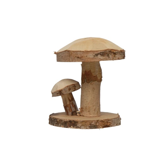 Terrain -Hand Carved Oak Wood Mushrooms - Picture 2 of 5
